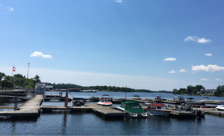 Boats docked at harbourfront